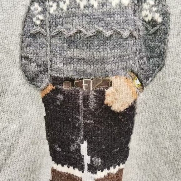 Polo Ralph Lauren Gray Bear Sweater Hoodie - Picture 9 of 9